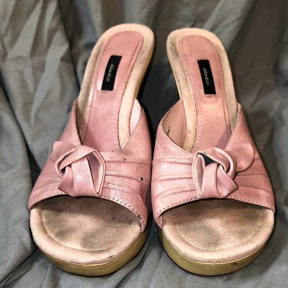 Xhilaration Blush Pink Wooden Heels